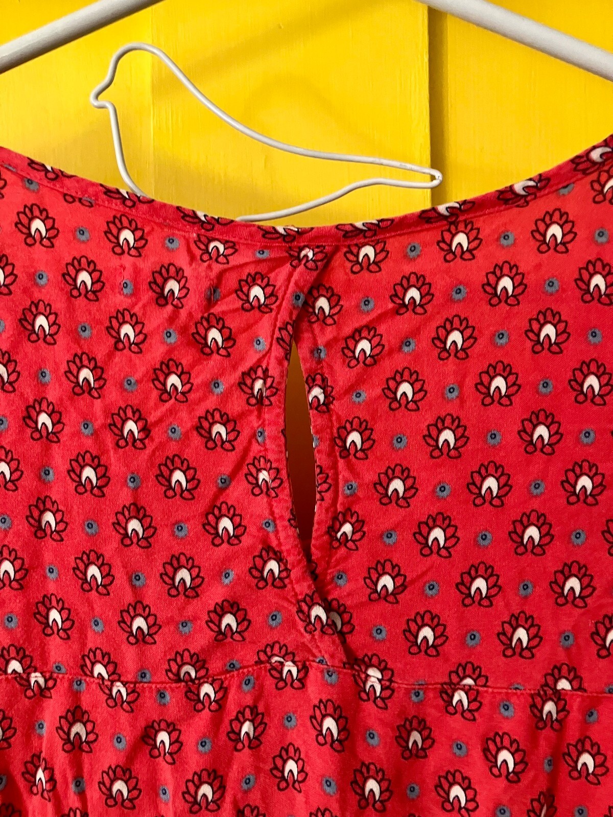 Hollister Rust Red Boho Border Print Dress Tassel Waist Long Sleeve Prairie S
