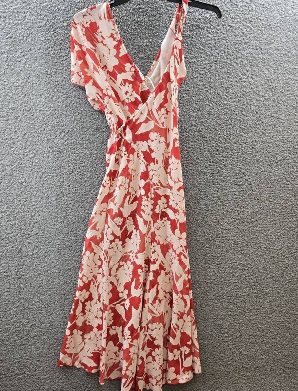 Victoria Beckham Asymmetric Ruched Detail Midi Dress Women’s 4UK Chilli Back Zip