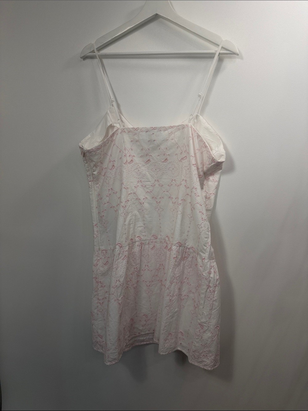 Roller Rabbit X Target Eyelet embroidery pink white drop waist dress large.NWT