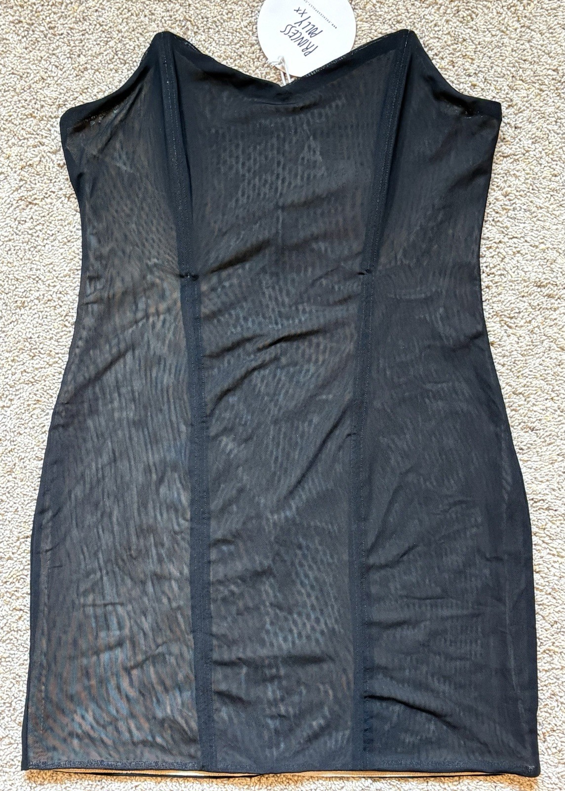 Princess Polly Azriel Black Corset Mini Body Con Dress Sheer Sexy New Size 8