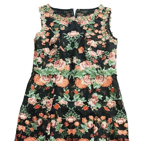 MARCHESA***Floral Guipure Lace Midi Dress***US 6 $795