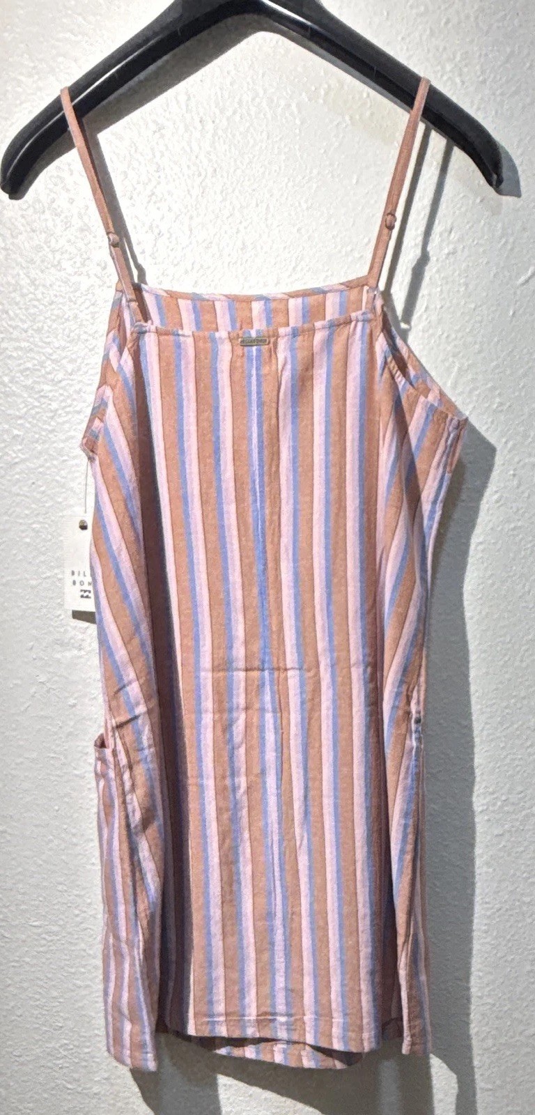 Billabong Women’s Multicolor Striped Square Neck Strappy Mini Dress L ABJWD00288