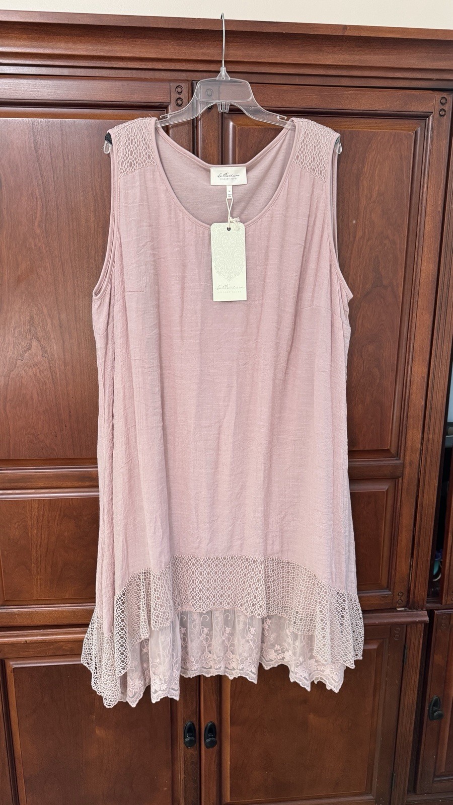 La Bellum by Hillary Scott Midi Dress 3x Plus Size Dusty Pink