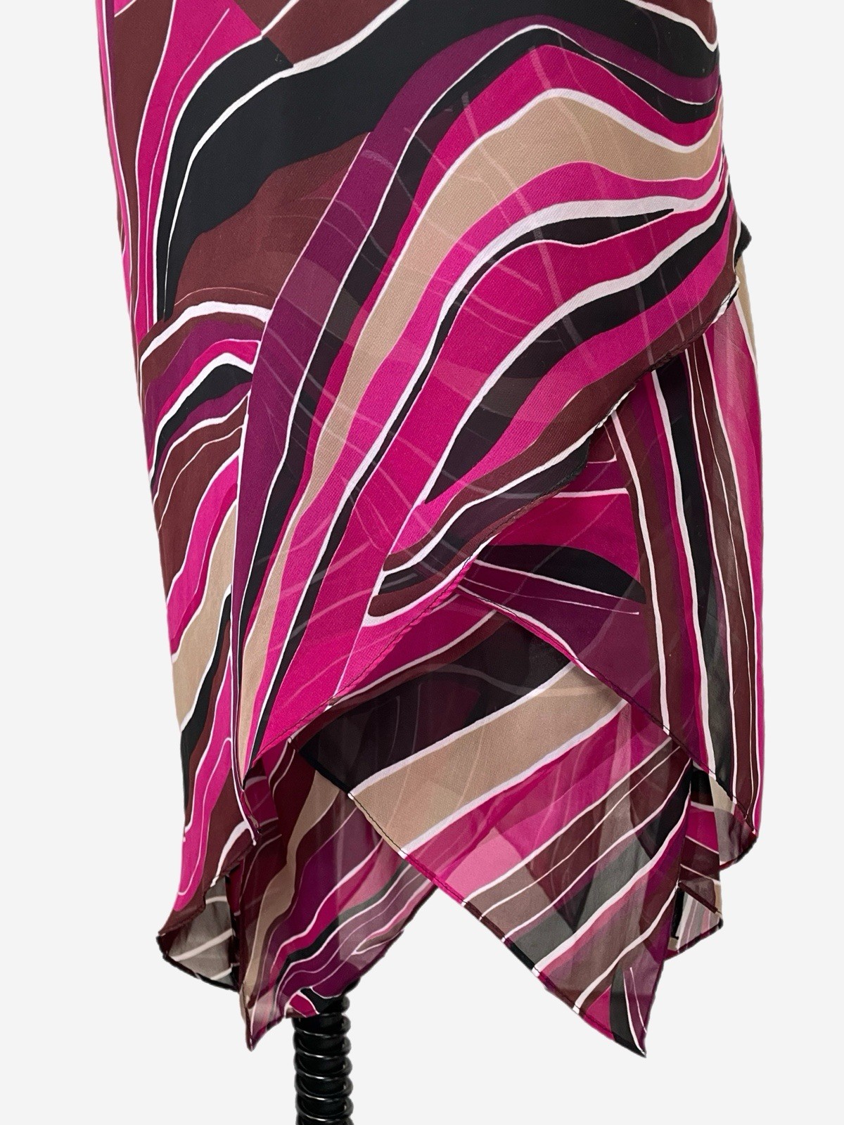 Vintage Y2K Eva Blue Pink black abstract beaded layered asymmetric slip dress S