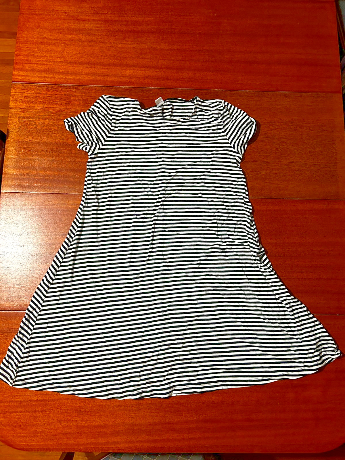 Old Navy Womens White Navy Striped Short Sleeves Pullover Mini TShirt Dress S/P