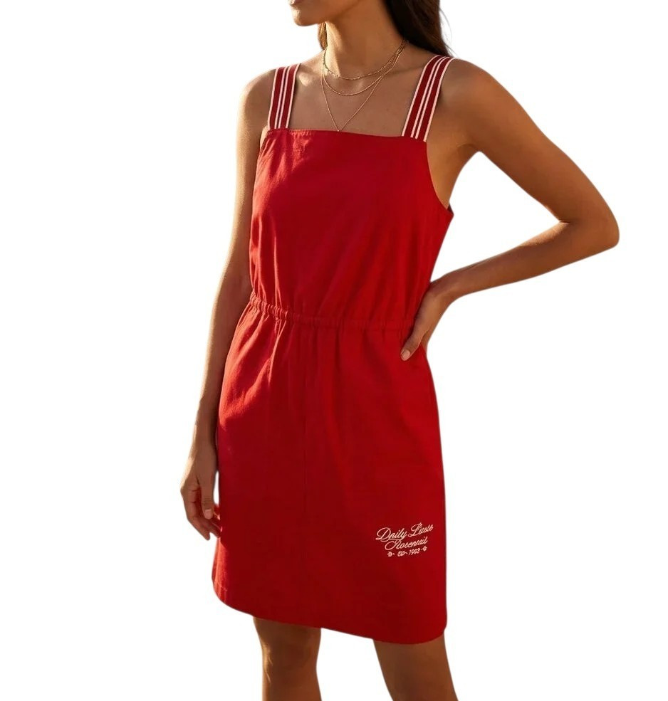 Daily Practice Anthropologie Passing Shot Mini Dress Red White Striped Straps M