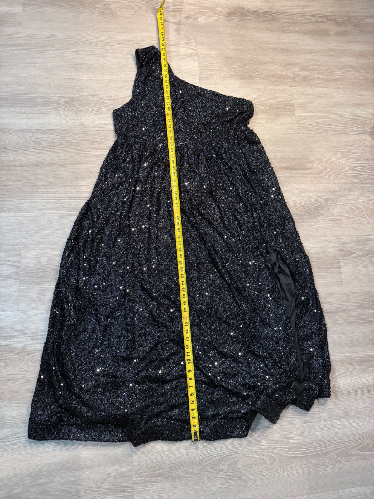 Faeriesty 5XL Black Sequin One-Shoulder Formal Holiday Dress Gown BEAUTIFUL