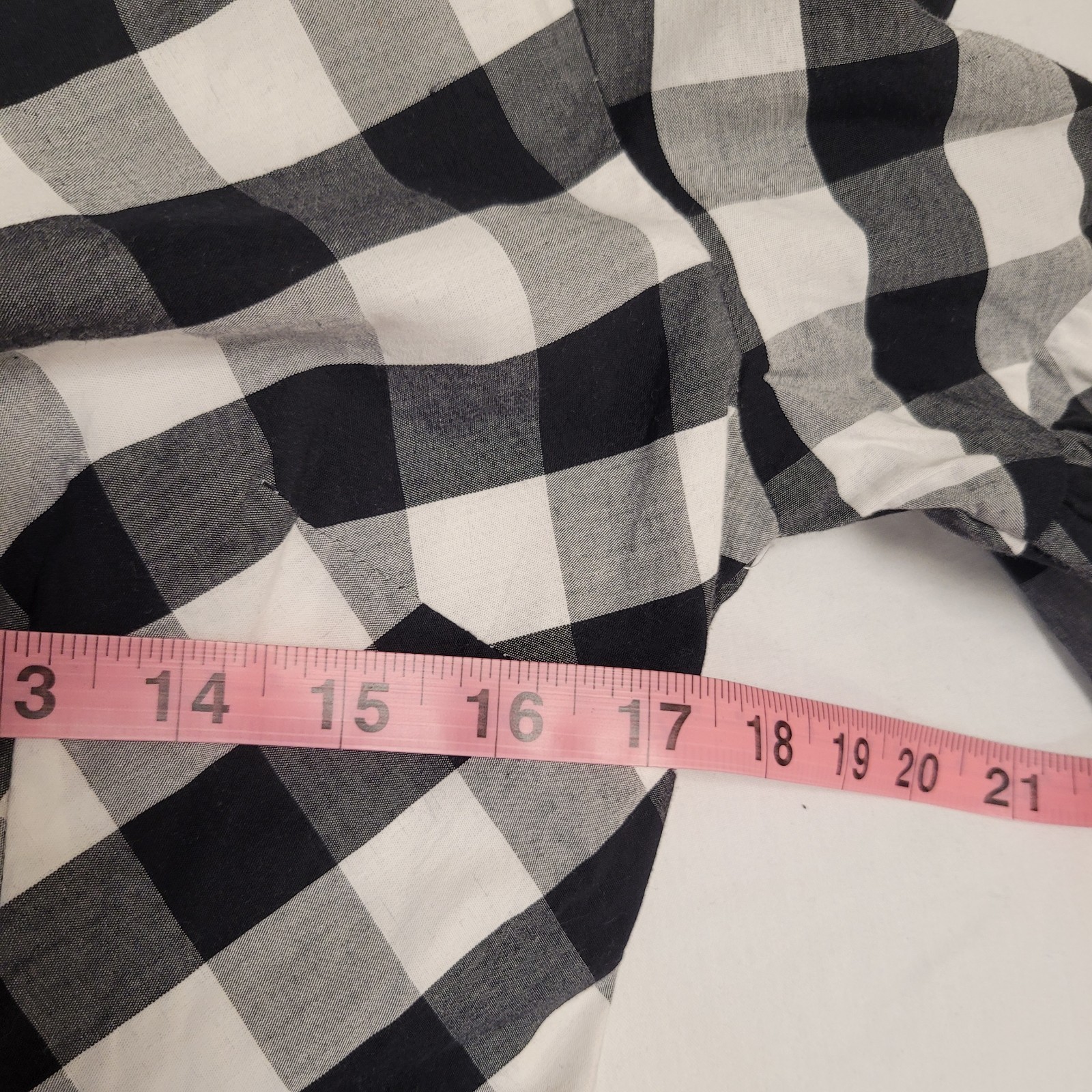 Wayward Fancies Eshakti Dress Medium Black Check Maxi Ruched Bishop Sleeves Boho