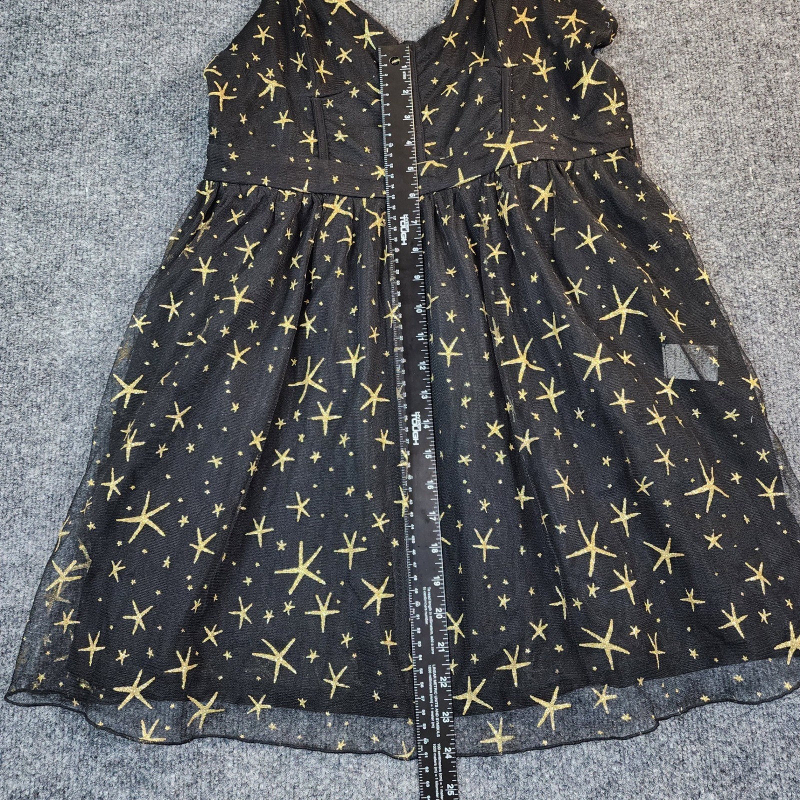 Celestial Fairycore Coquette Princess Whimsigoth Star Mesh Party Dress XL 12