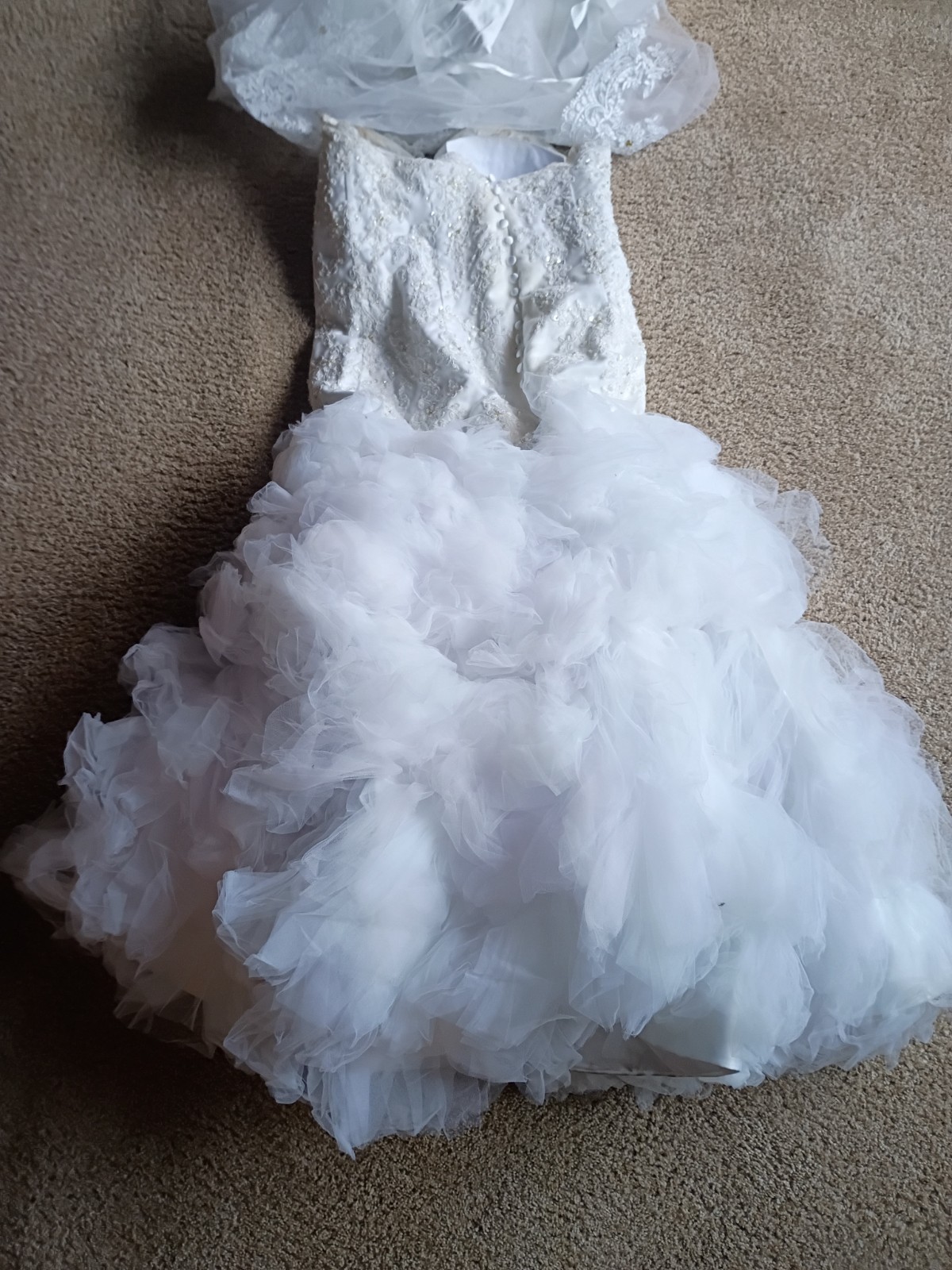 Ivory Lace Wedding Dress – Custom Used Mint Condition