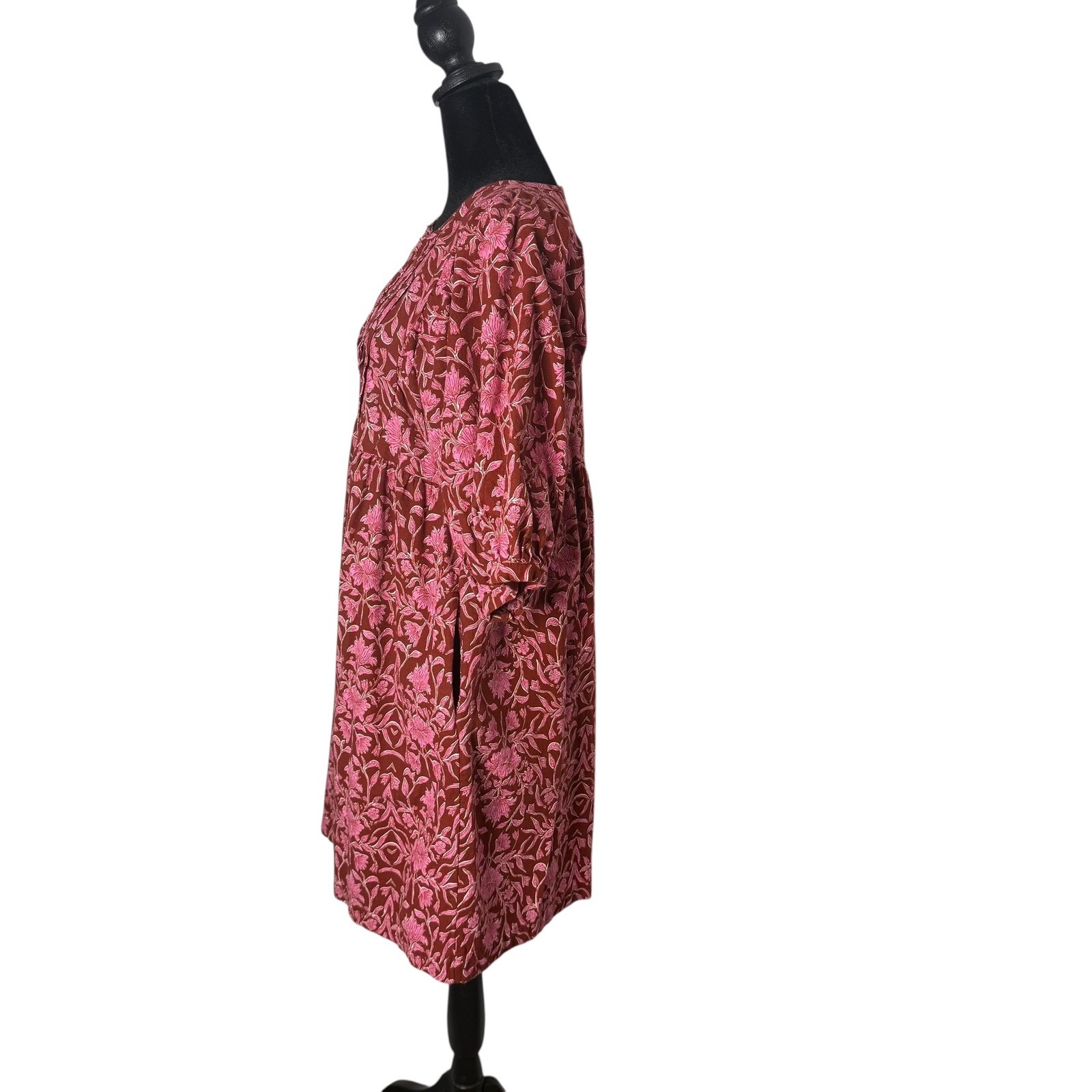 Universal Thread Puff Sleeve Mini Dress Size S Pockets Floral Prairie Feminine