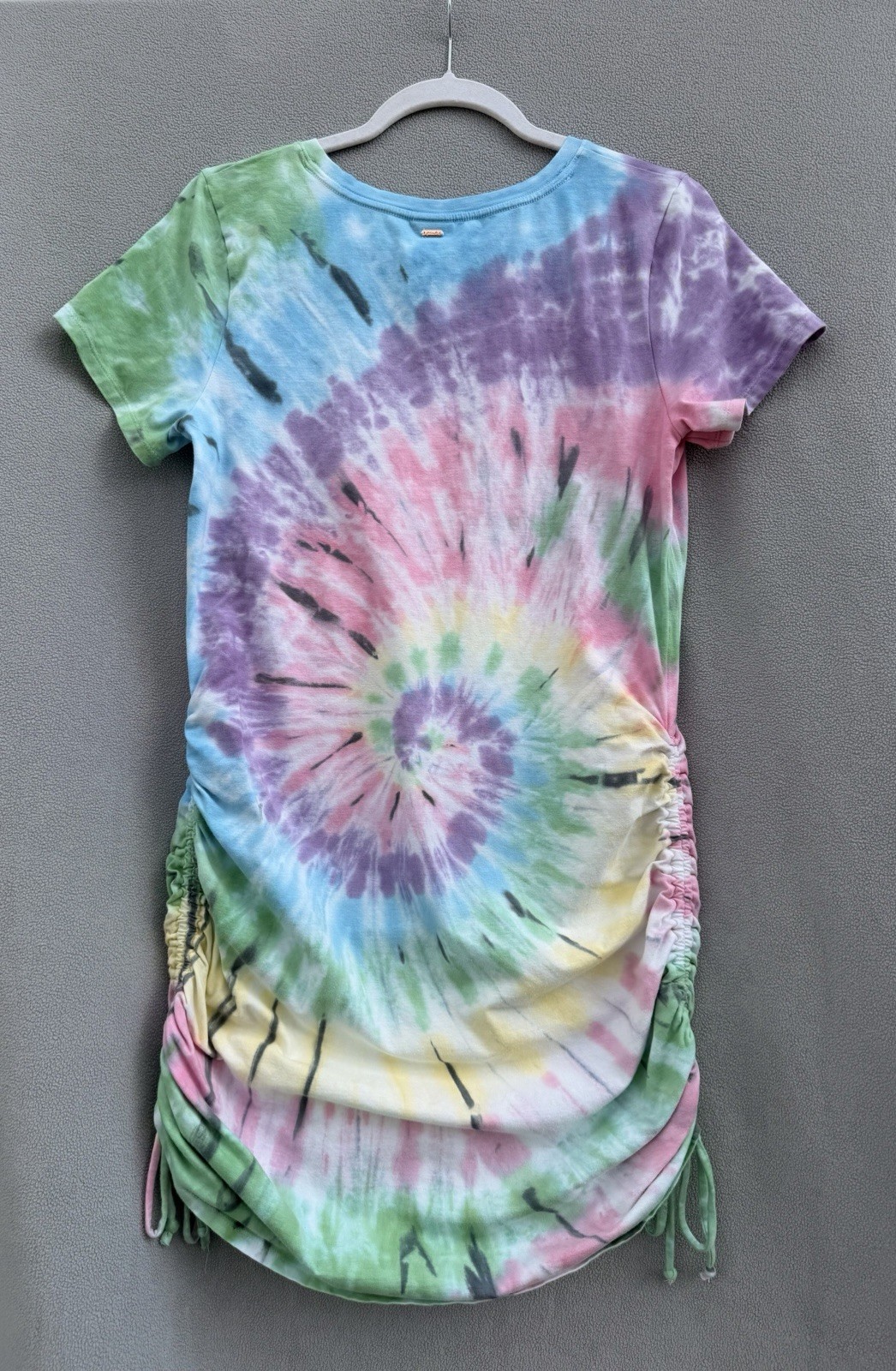PINK Victoria’s Secret Tie Dye Ruched Side T-Shirt Dress Women’s Large Pastel