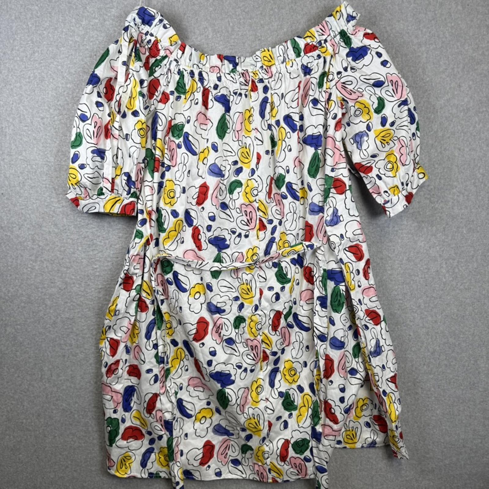 New Eloquii Elements White Floral Off The Shoulder Trapeze Dress Womens Size: 22