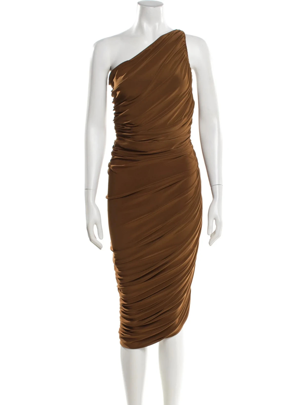 NORMA KAMALI Women’s One Shoulder Diana Gown Size XL Brand New Never Worn_Brown