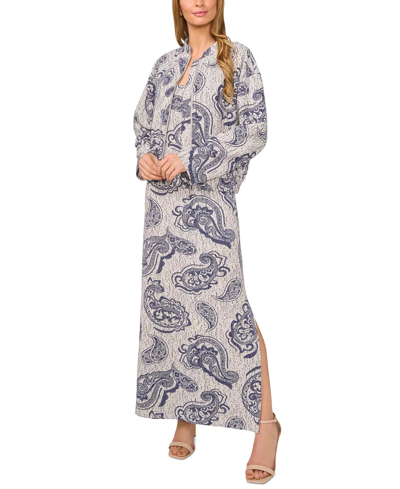 1.STATE Women’s Paisley Bomber Jacket & Maxi Dress Set MSRP $159