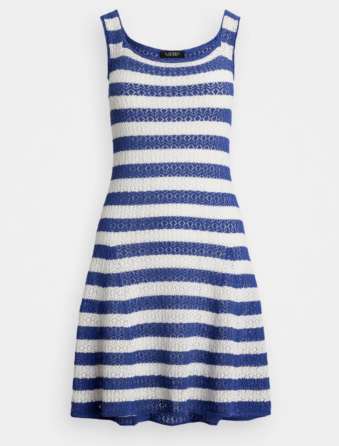 Lauren Ralph Lauren Pointelle Knit Crochet Striped Dress Sz XS $295 New NWT