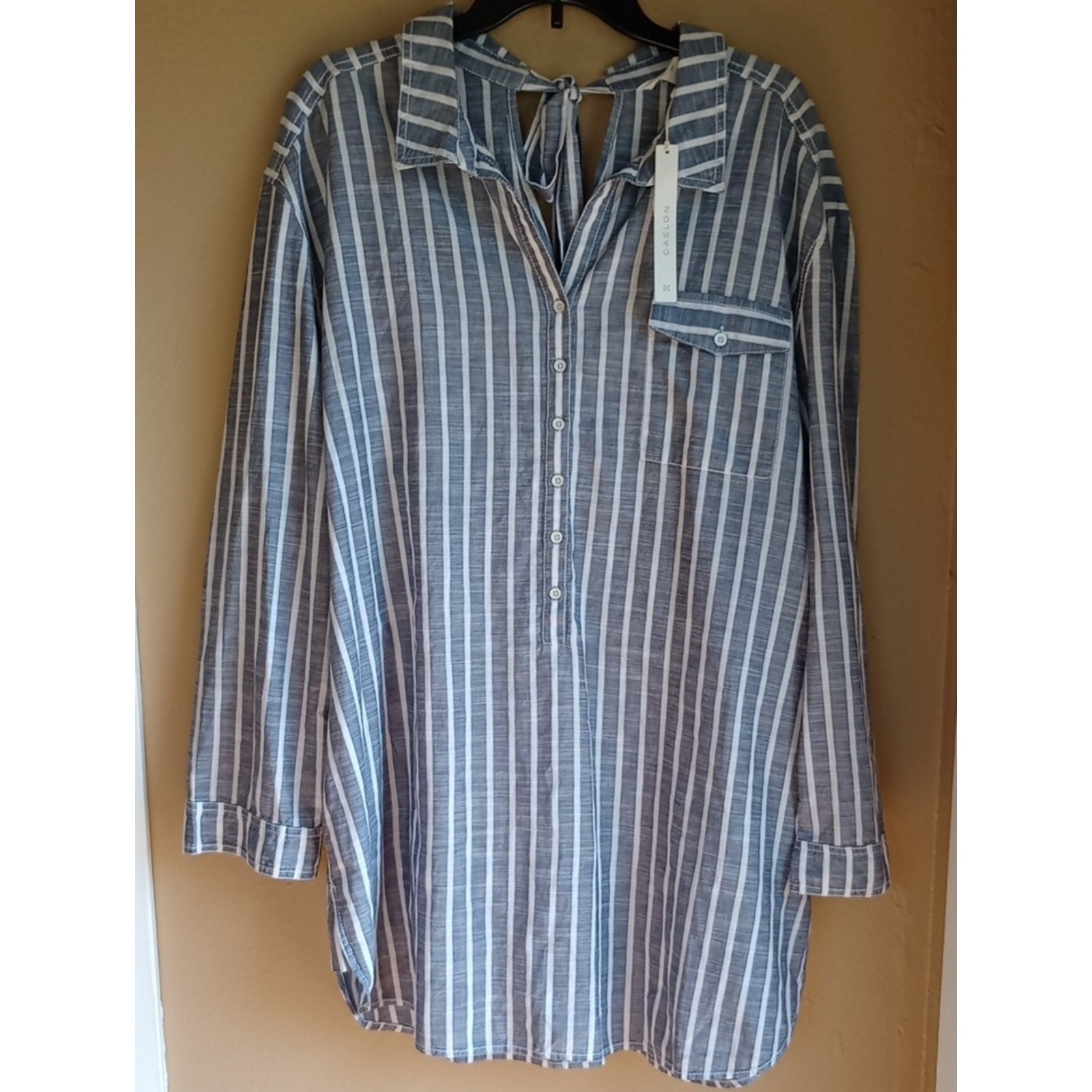Caslon Stripped Beachy Nautical Tunic Style Shirt Dress Size XXL New With Tags