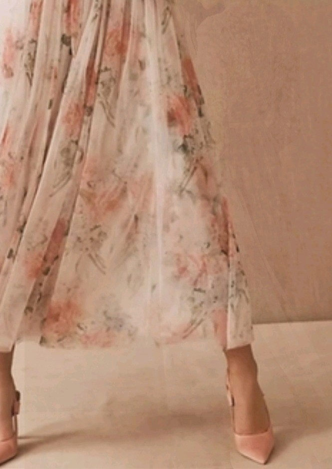 Needle and Thread White/Multi Sweet Posy Bodice Ankle Gown Dress .UK 10/ US 6