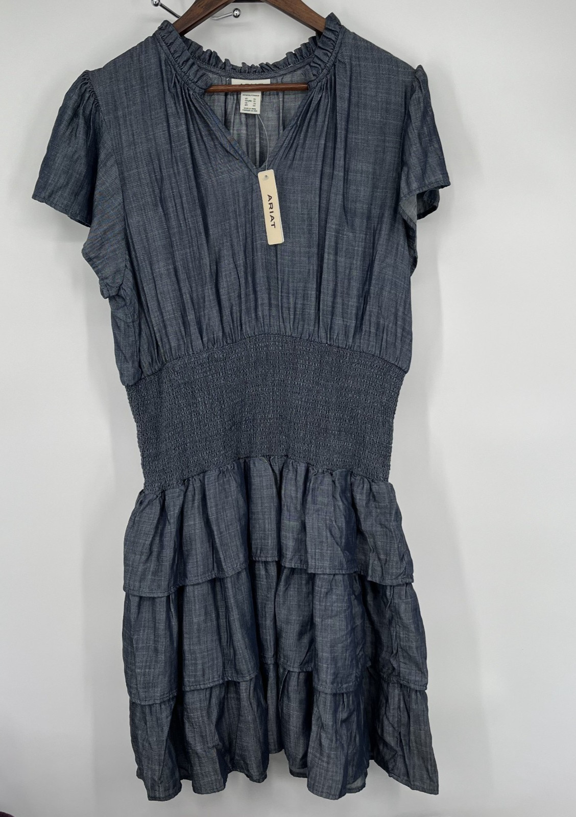 Ariat Dress Women Extra Large Blue Stellar Chambray 10054548 Cowgirl Western NWT