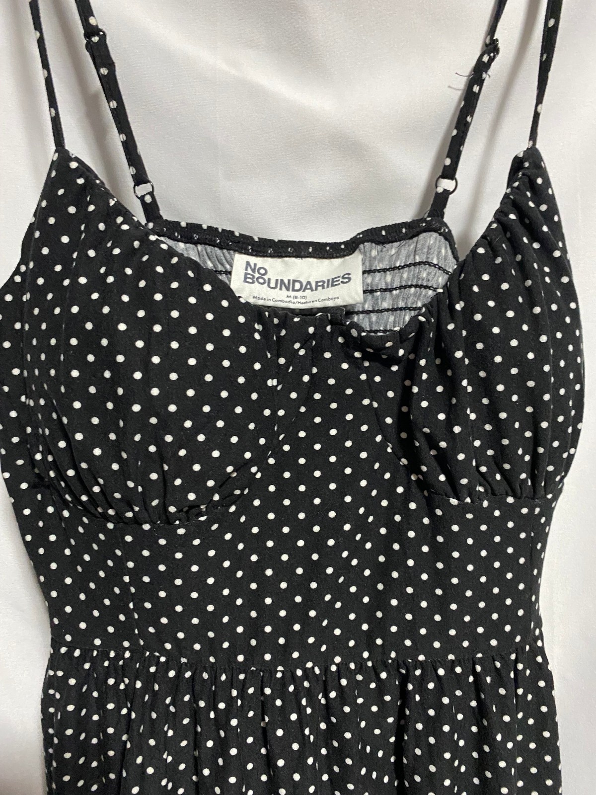 No Boundaries Women’s Tiered Mini Dress Sizes (M 8-10) (L 12-14) NWT Polka Dot