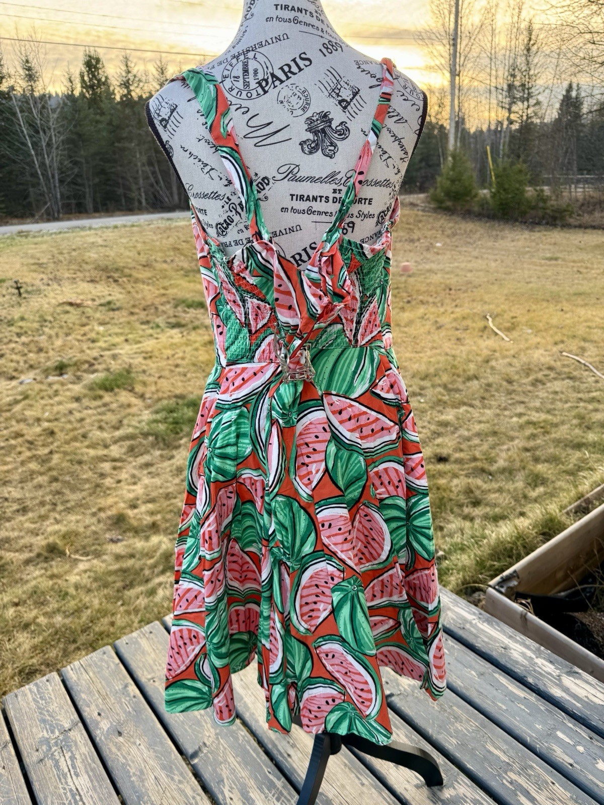 Hell Bunny Pin Up Dress Mini Watermelon Patterned Pockets 50’s Retro