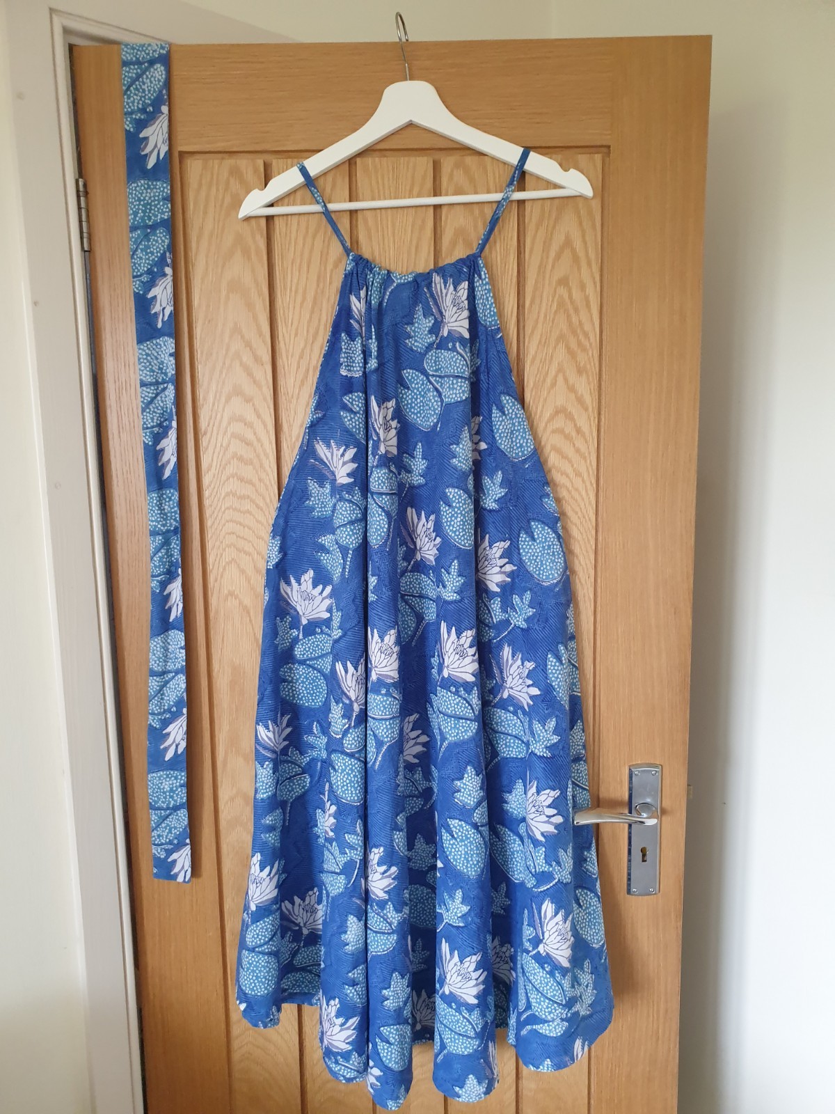 indigo Block Print Indian Anokhi Floral Cotton hippy boho tank Dress S M l XL