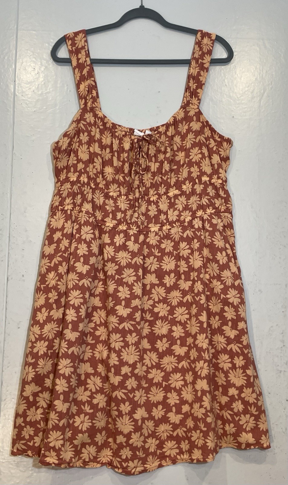 GAP Floral Gauze Smocked Waist Dress Sundress Size XXL 2XL Beachy Sleeveless