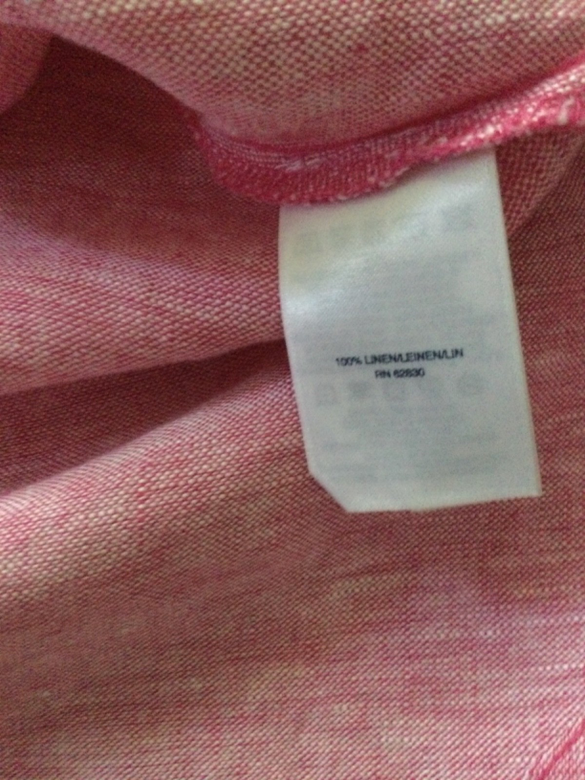 Lands End Pink Heather Linen Midi Dress A-Line Pockets Women Sz ST Boho Coastal