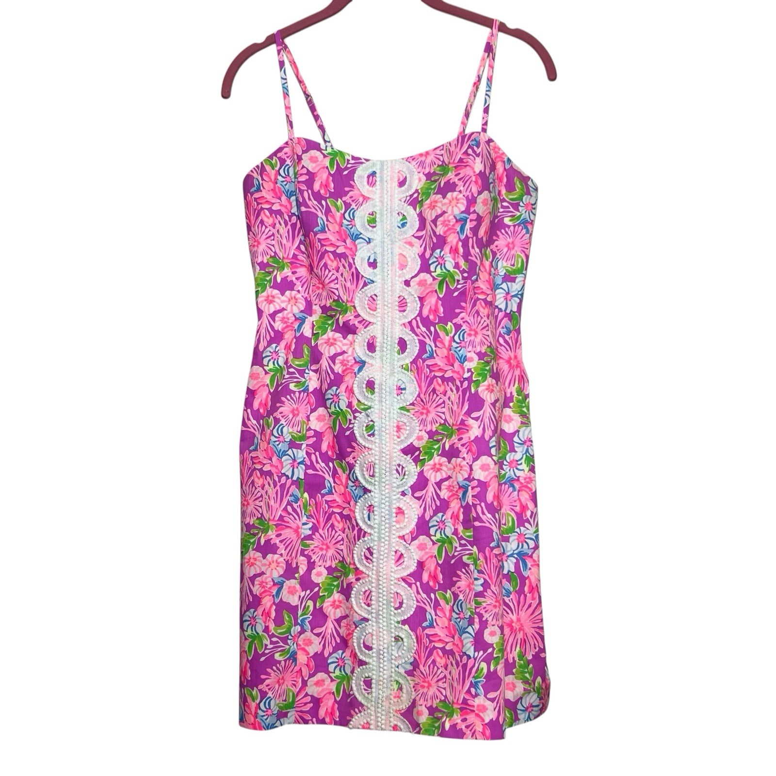 Lilly Pulitzer Shelli Stretch Fitted Dress Amethyst Moms The Word Mini Size 8