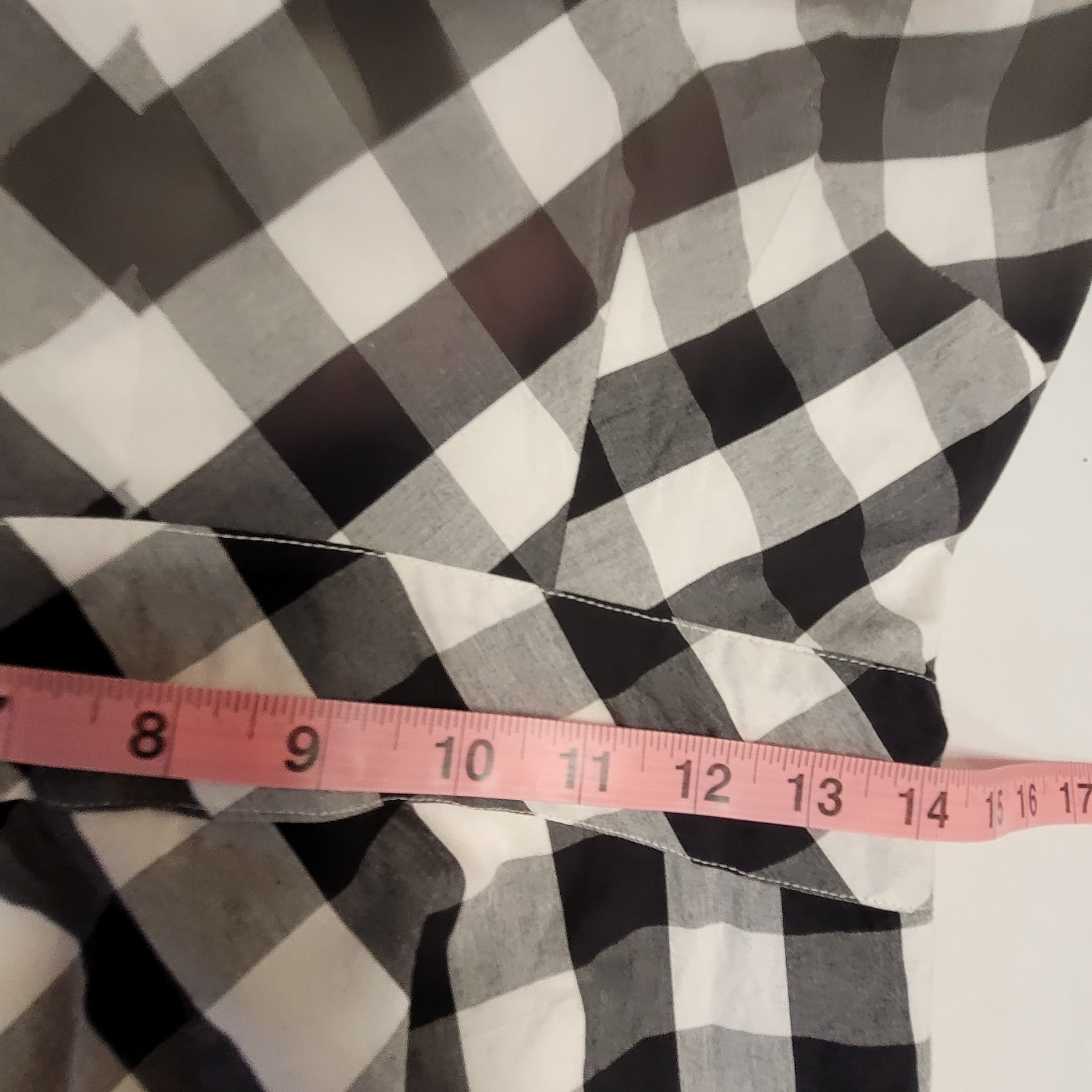 Wayward Fancies Eshakti Dress Medium Black Check Maxi Ruched Bishop Sleeves Boho