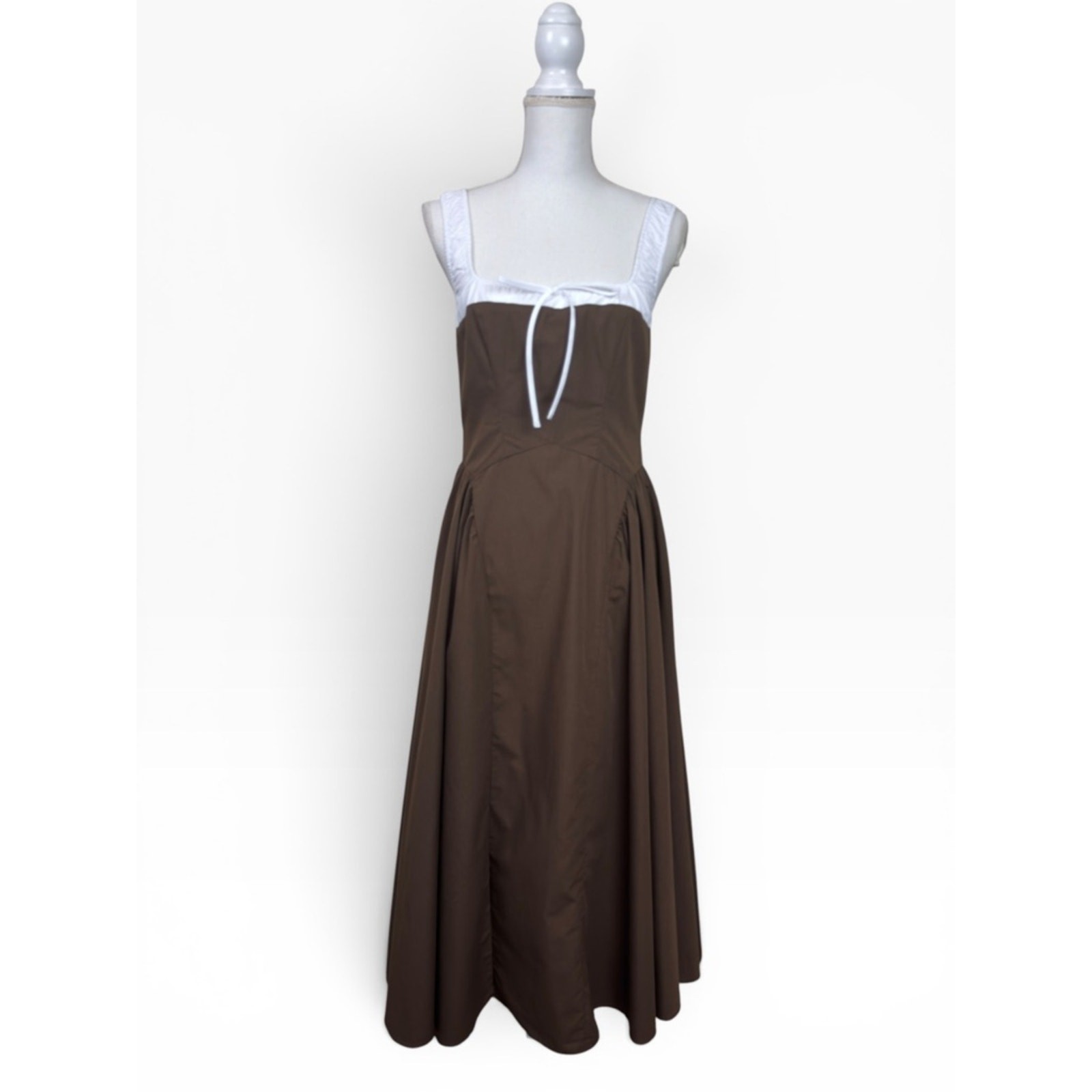 MOON RIVER by Anthropologie Two Tone Drop Waist Peakaboo Dress Size Medium
