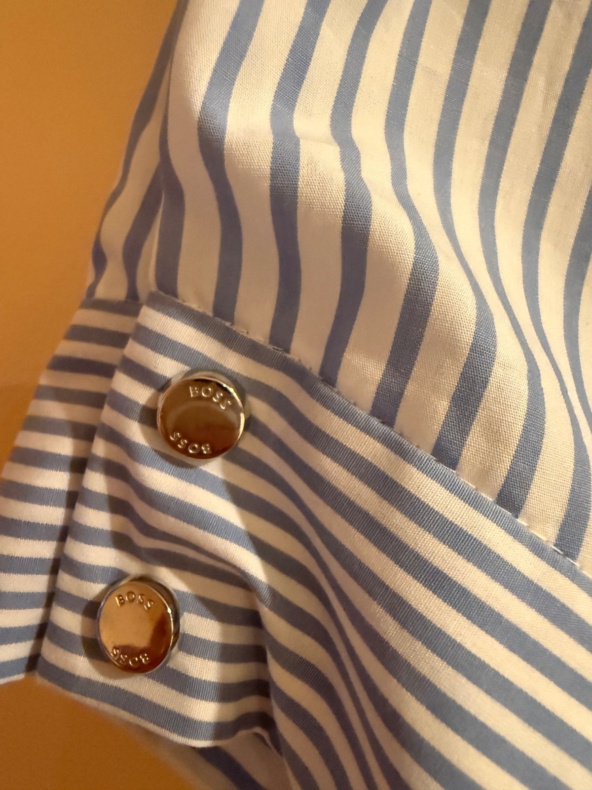 Boss summer dress size 2 blue -white stripes 100% cotton original price $495