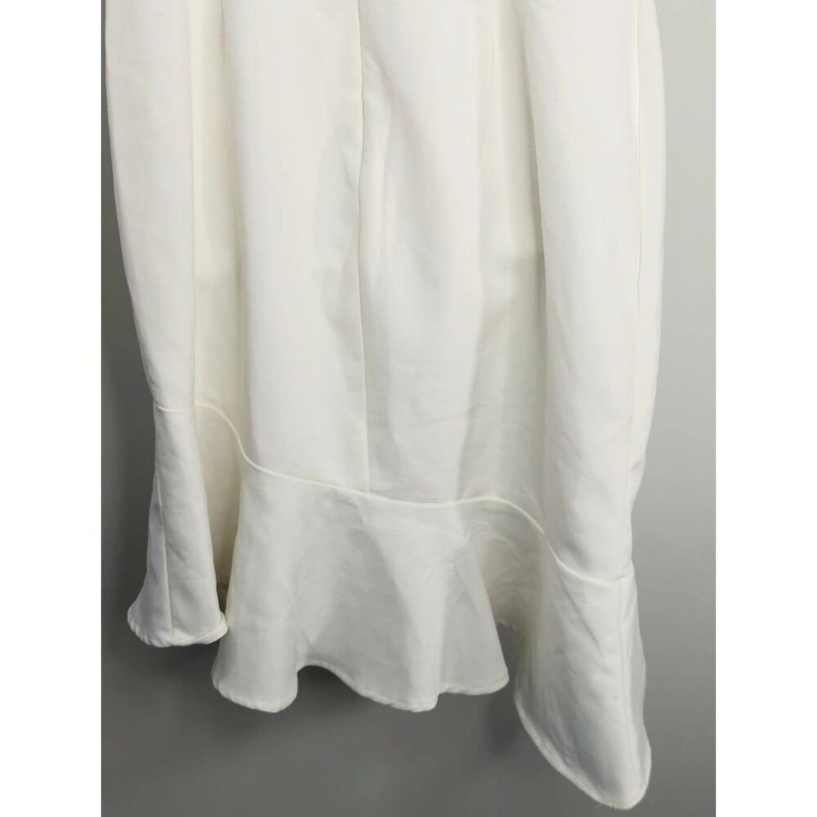 U. Peach White Ruffled Hem Faux Wrap Dress Sleeveless Size S