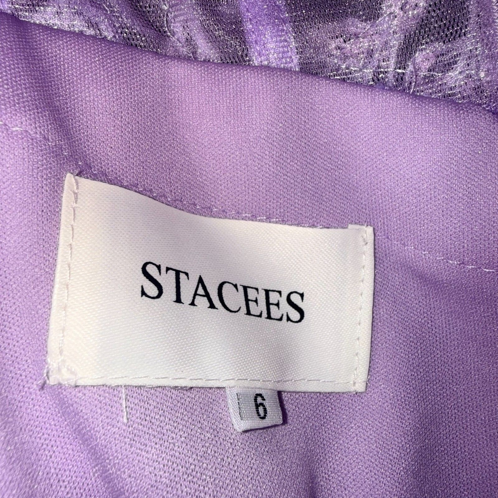 Stacees Mermaid Applique Off-the-Shoulder Corset Tight Slit Prom Dress Lilac US6