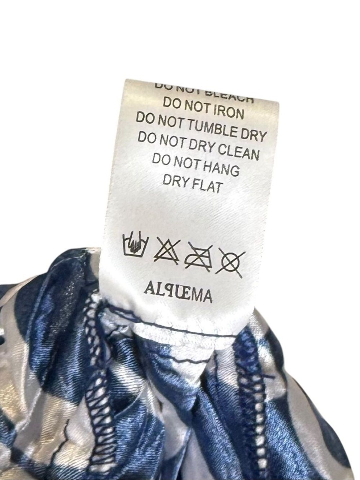 Alquema Size US 10-14 Smash Pocket 3/4 Sleeve Midi Dress Blue & White Floral