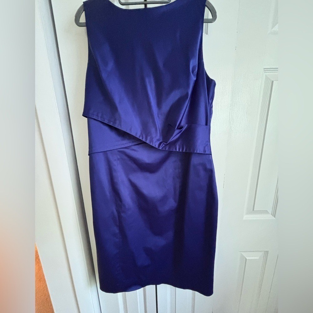 Gorgeous Talbots purple flattering Asymmetrical Pleated Cocktail Party Dress 16
