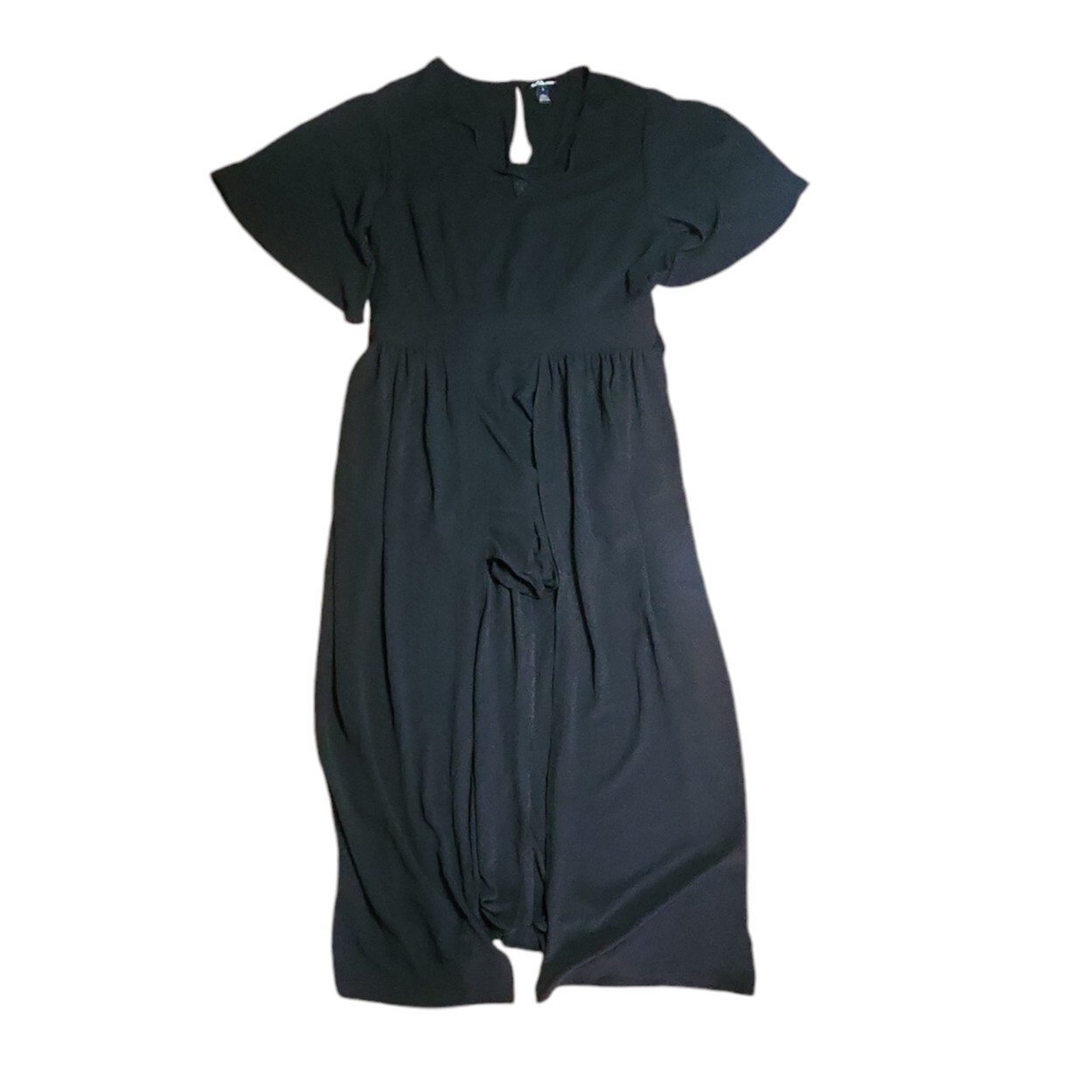 Charlotte Russe Dress with Shorts Womens Size 18 Solid All Black Short Sleeve