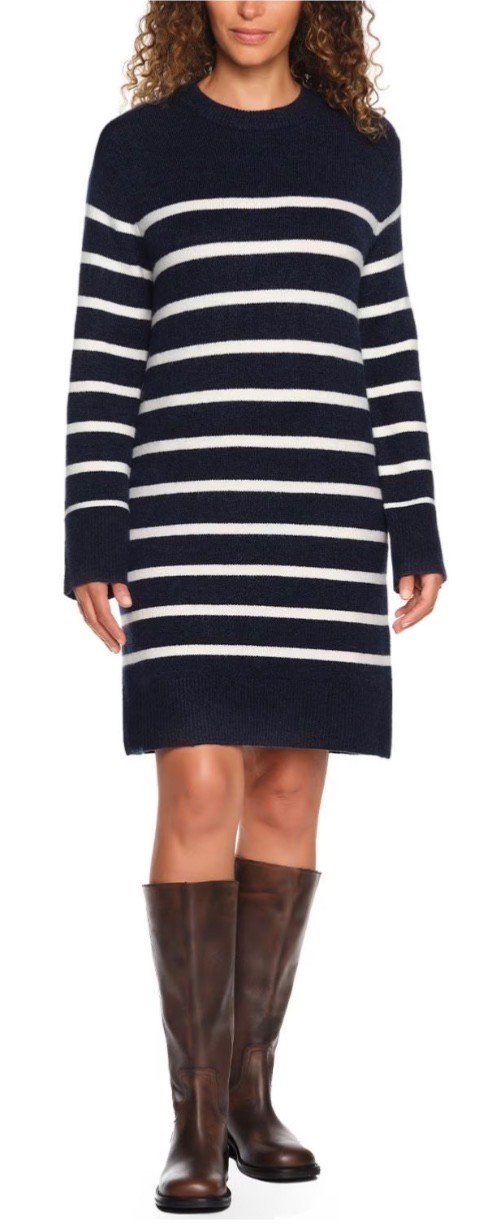 Lands’ End Women’s Crewneck Sweater Dress NAVY New With Tags Choose Your Size