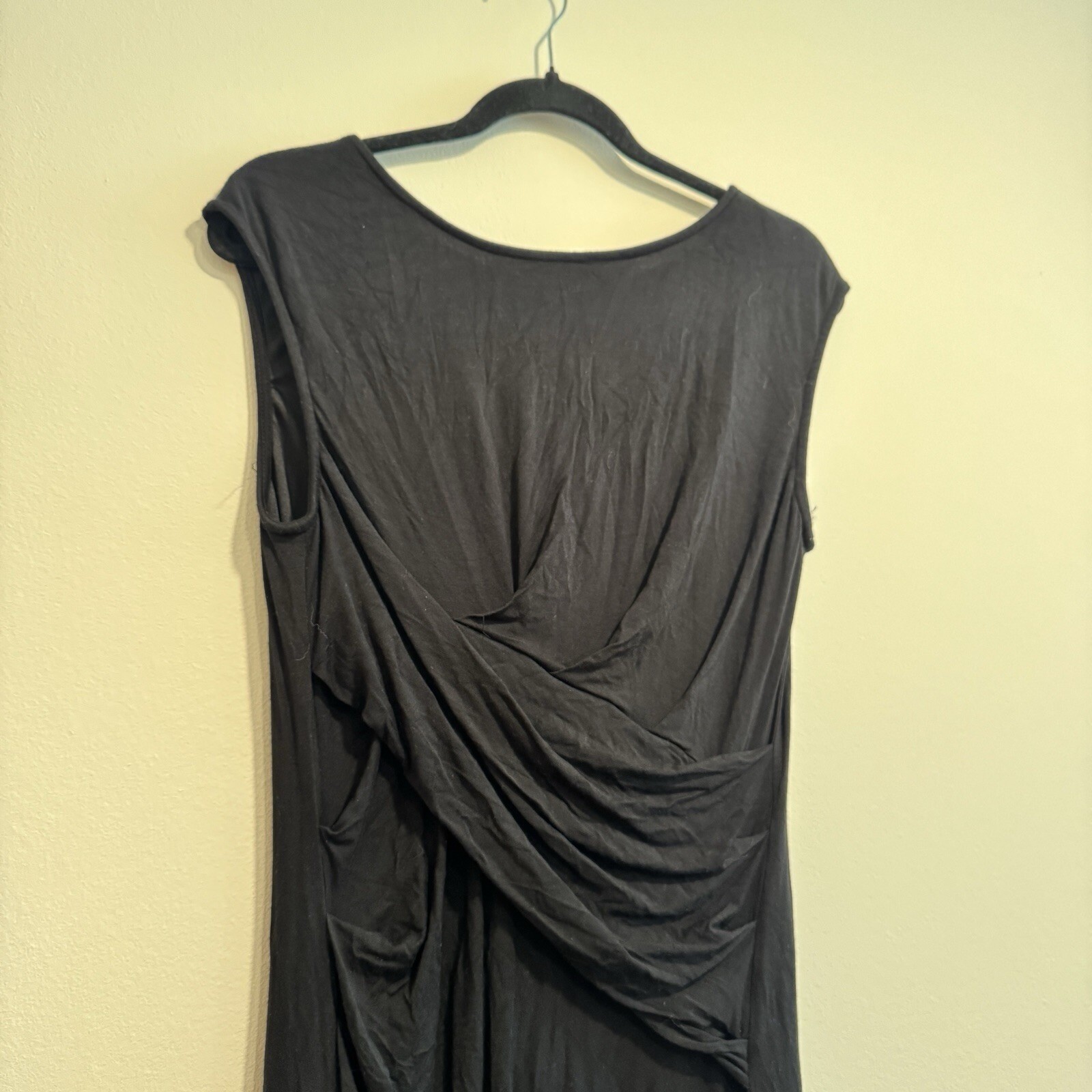 Kut From The Kloth Black Wrap Front Midi Dress 10 Made In The USA Preppy Classy