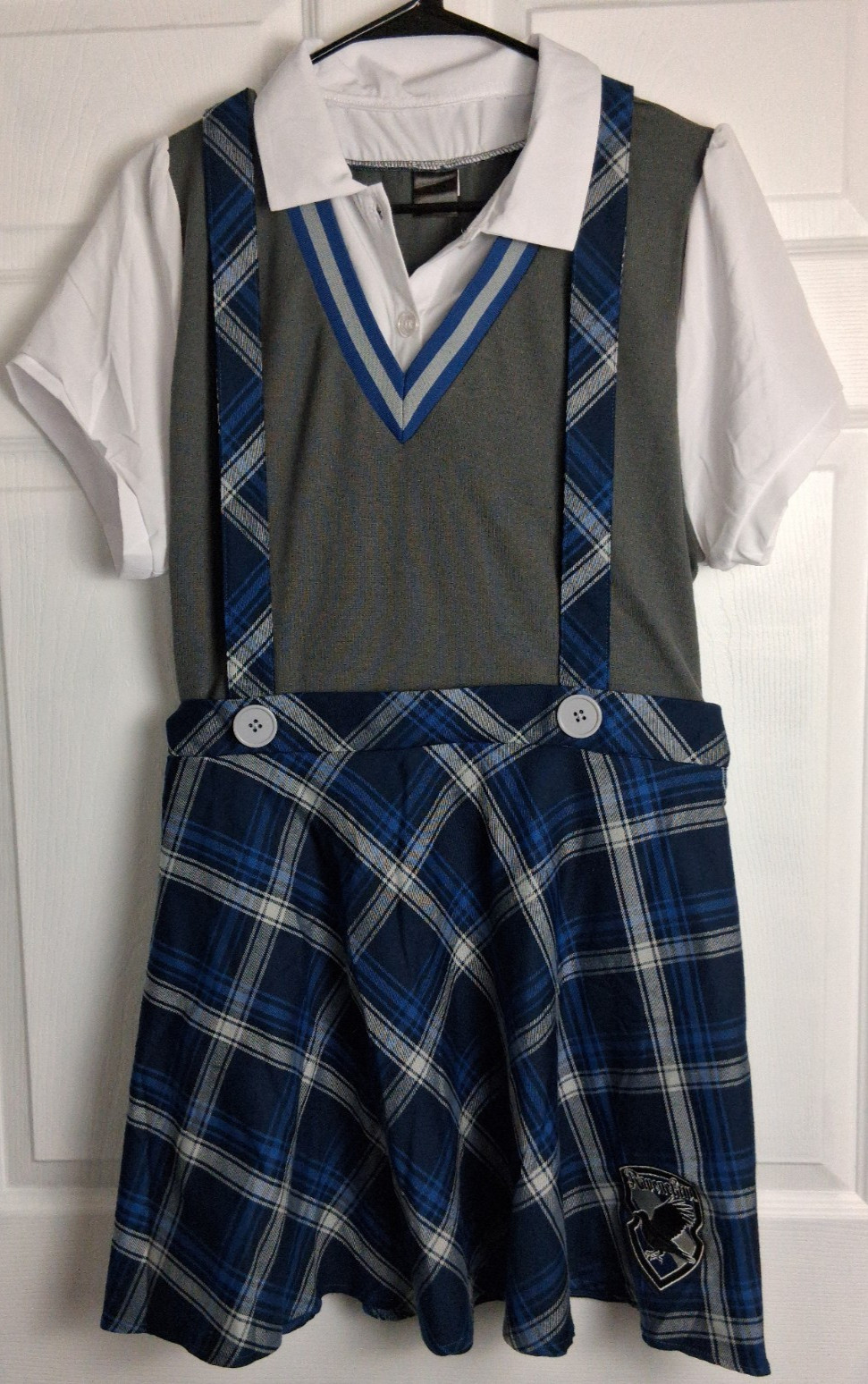 Harry Potter Ravenclaw Plaid Skirt Dress Size XL Overall Suspenders Academia