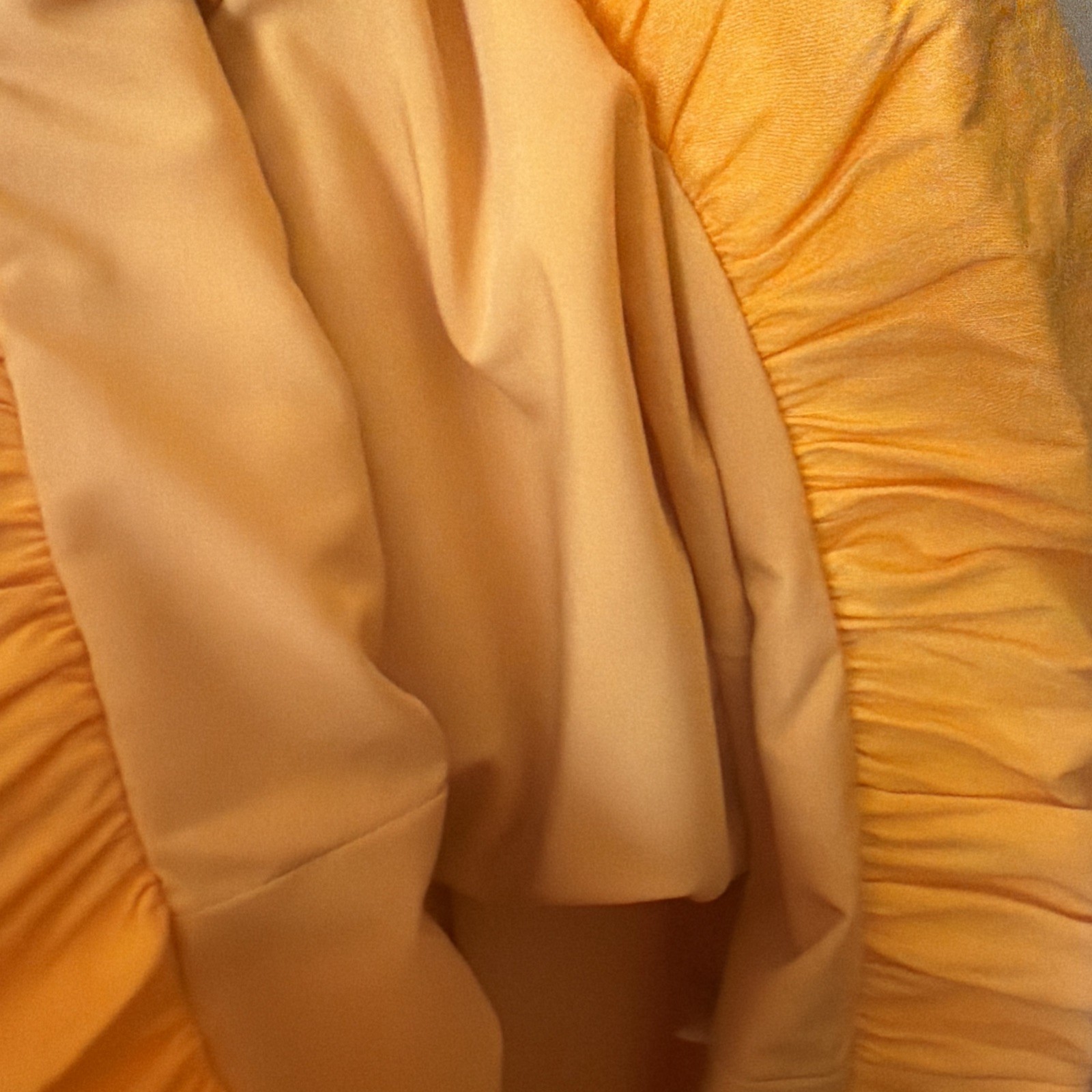 By Gianni Bini Mustard Color Short Sleeve Linen Dress With Bubble Hem