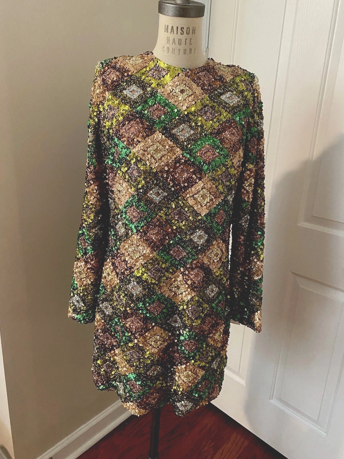 NWT Dress The Population Patchwork Sequin Mini Dress- Medium $310