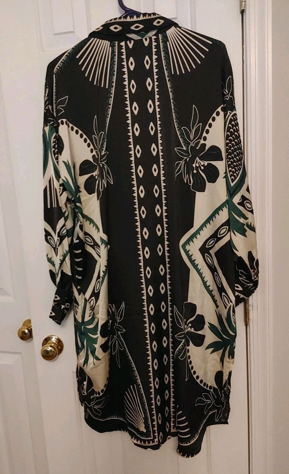 House Of Harlow 1960 Floral Print Long Sleeve Button-down Midi Dress Size L