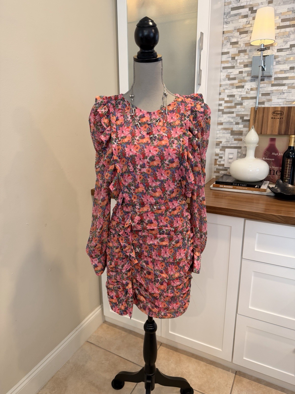 Zara Floral Ruched Mini Dress – Women’s Size M (NWOT)