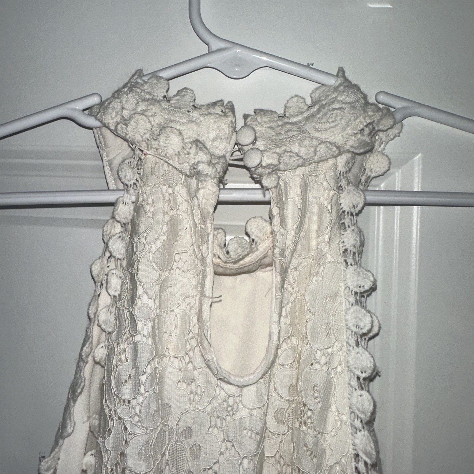 Altar’d State XS White Ivory Floral Lace Cotton Blend Vintage Cocktail Dress