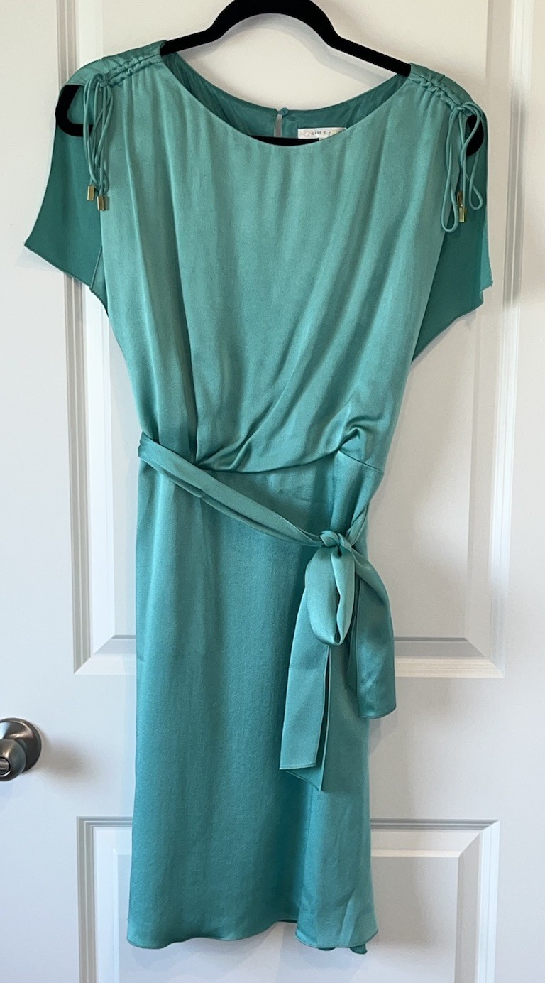 Paule Ka Women’s Party Cocktail Dress 70’s Core FR 38 US 4 Small Seafoam HH111