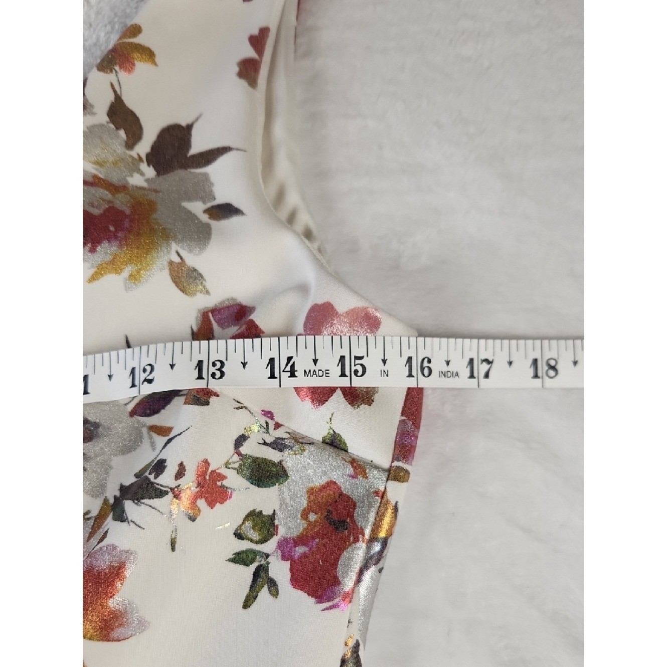 Soprano Floral Fit and Flare Sleeveless Dress Size Large V Neck Zipper Back