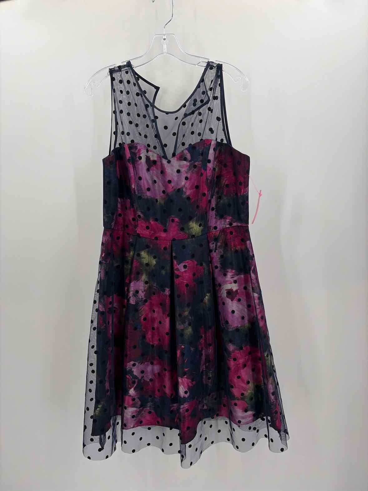 Pre-Owned SD Collection Navy Size 14P Knee Length Sleeveless Dress