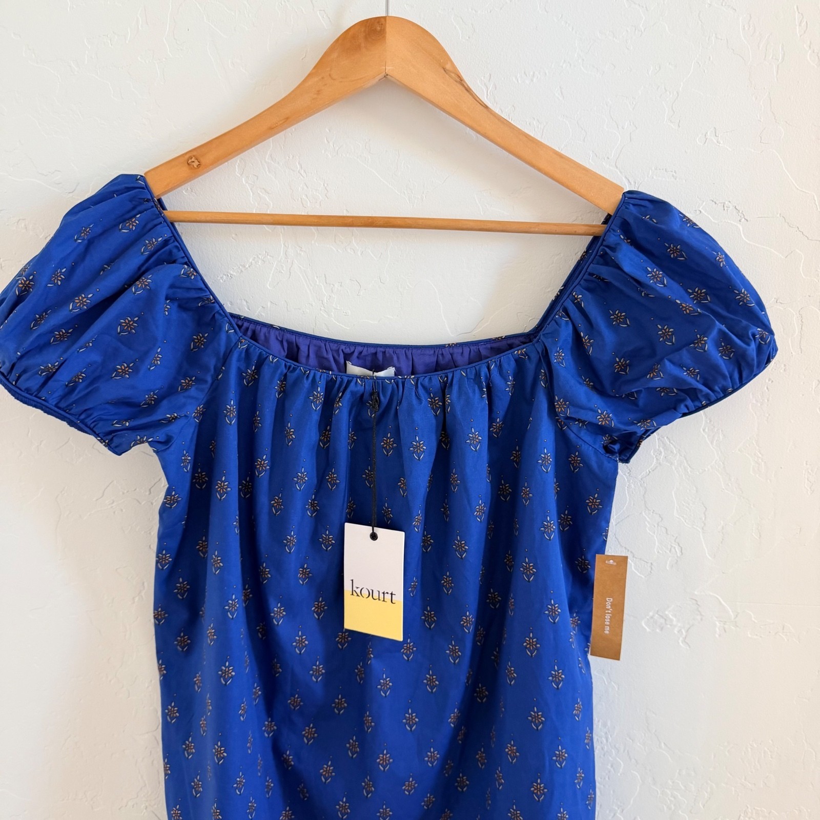 Few Moda Kourt Nya Cotton Relaxed Mini Shift Dress Size Small Blue Bijou