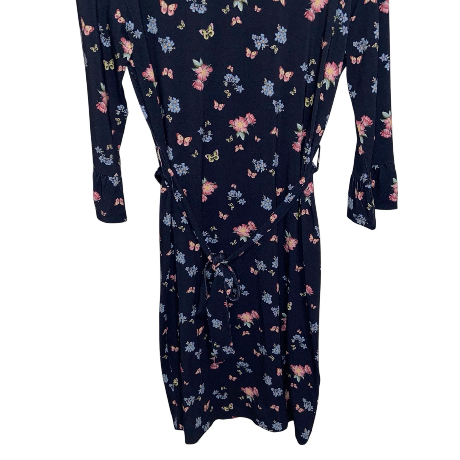 Barbour Dress Womens Size 6 USA Marlowe Floral Navy Preppy Coastal Butterfly